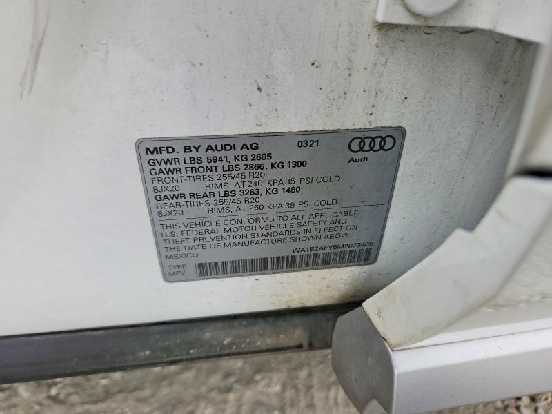 Aukcja sprzedaży 2021 Audi Q5 E, vin: WA1E2AFY5M2073405, numer aukcji: 67348366