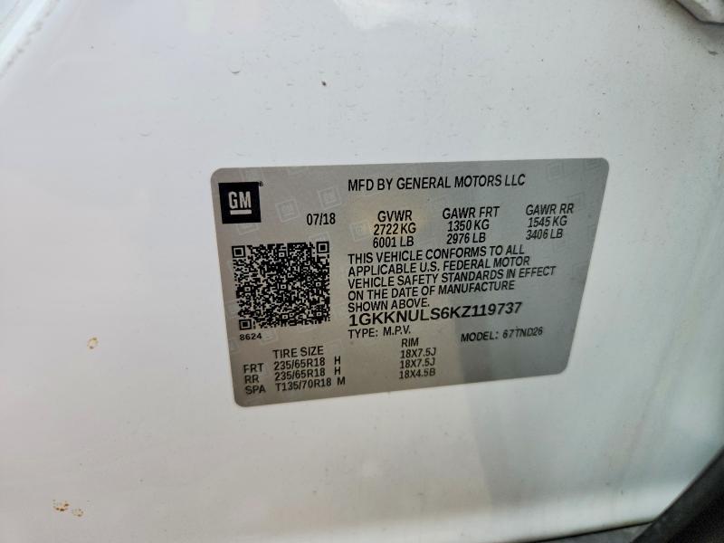 Продаж на аукціоні авто 2019 Gmc Acadia, vin: 1GKKNULS6KZ119737, номер лоту: 66249456