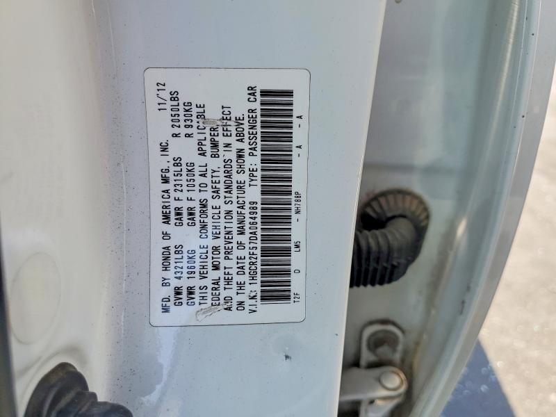 64678366 :رقم المزاد ، 1HGCR2F57DA064989 vin ، 2013 Honda Accord مزاد بيع