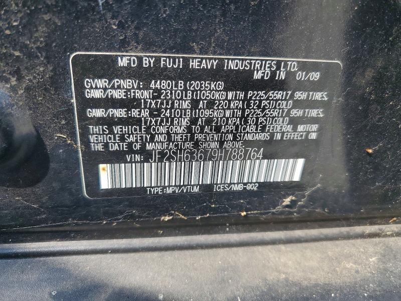 Продажа на аукционе авто 2009 Subaru Forester, vin: JF2SH63679H788764, номер лота: 64146856