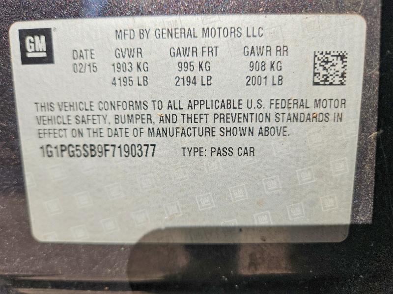 Продаж на аукціоні авто 2015 Chevrolet Cruze, vin: 1G1PG5SB9F7190377, номер лоту: 65598276