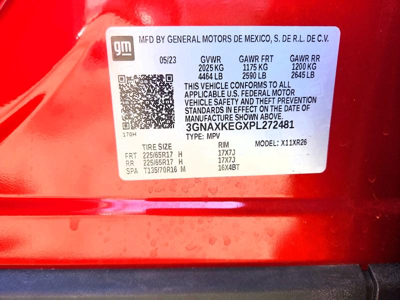 67023016 :رقم المزاد ، 3GNAXKEGXPL272481 vin ، 2023 Chevrolet Equinox مزاد بيع