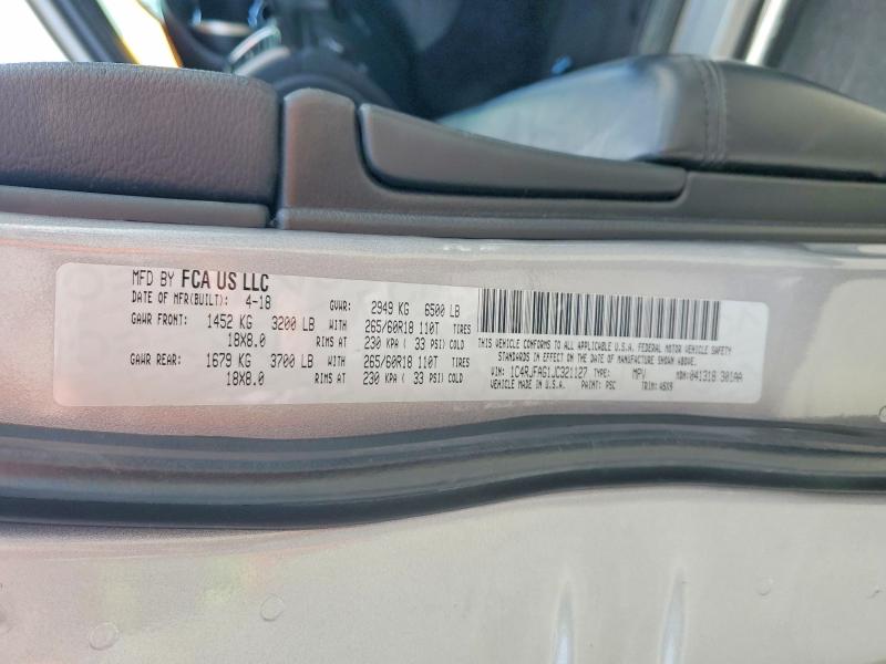 Продажа на аукционе авто 2018 Jeep Grand Cherokee, vin: 1C4RJFAG1JC321127, номер лота: 65036636