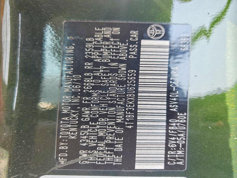 64680746 :رقم المزاد ، 4T1BF3EKXBU625659 vin ، 2011 Toyota Camry مزاد بيع
