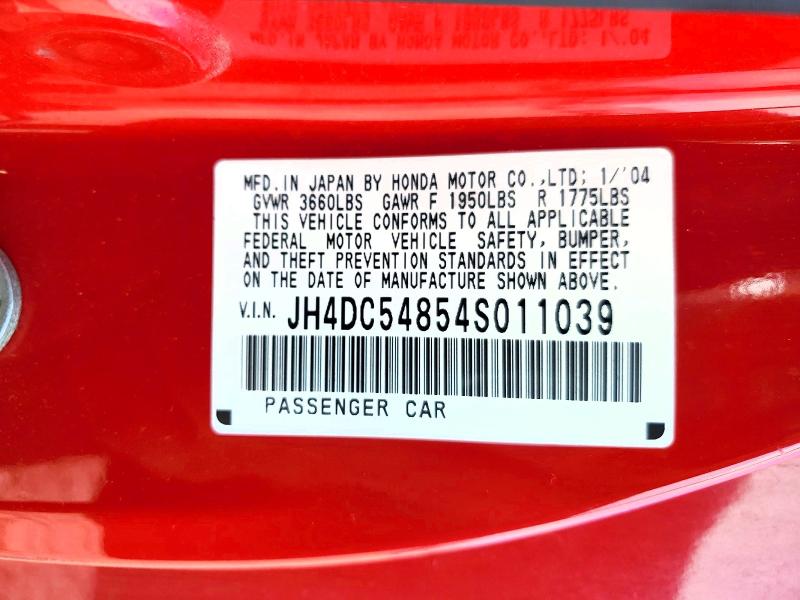 Продажа на аукционе авто 2004 Acura Rsx, vin: JH4DC54854S011039, номер лота: 64067546