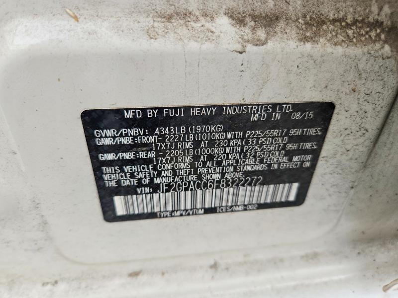 Aukcja sprzedaży 2015 Subaru Xv Crosstrek, vin: JF2GPACC6F8322272, numer aukcji: 64844866