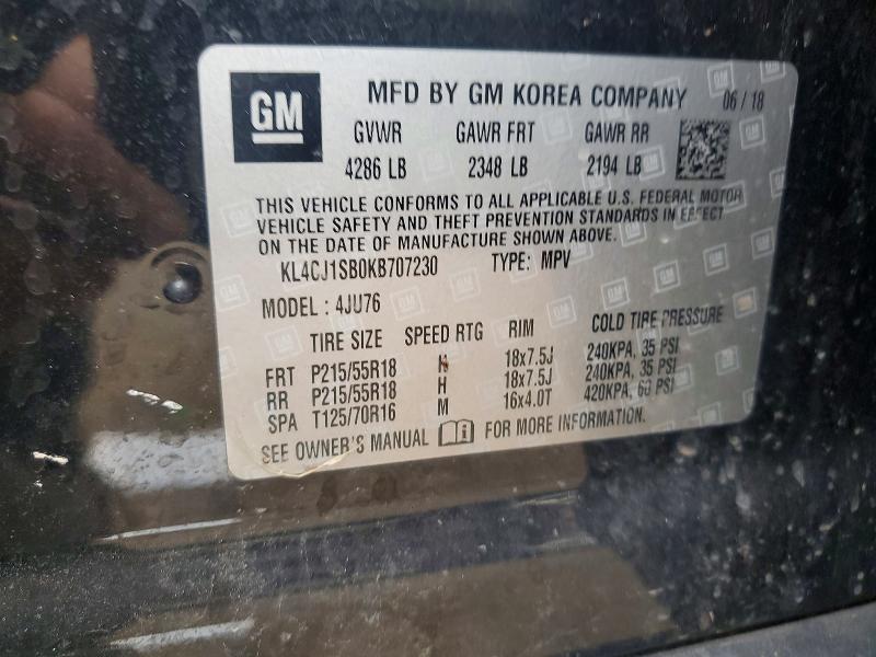64688706 :رقم المزاد ، KL4CJ1SB0KB707230 vin ، 2019 Buick Encore مزاد بيع