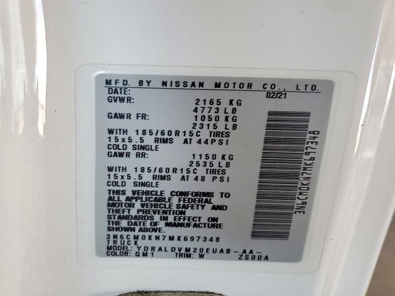 Продаж на аукціоні авто 2021 Nissan Nv200, vin: 3N6CM0KN7MK697348, номер лоту: 63116576
