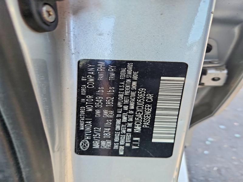 Продаж на аукціоні авто 2012 Hyundai Accent, vin: KMHCU5AEXCU053659, номер лоту: 66065886