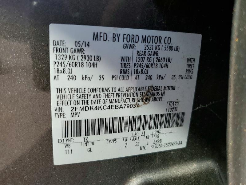 Продаж на аукціоні авто 2014 Ford Edge, vin: 2FMDK4KC4EBA79037, номер лоту: 66559766