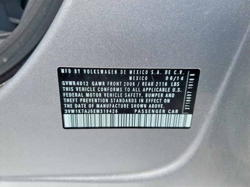 Продажа на аукционе авто 2014 Volkswagen Jetta, vin: 3VW1K7AJ5EM319426, номер лота: 66240516