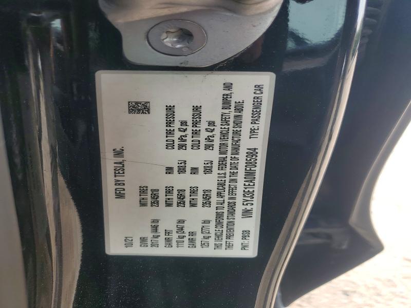63925816 :رقم المزاد ، 5YJ3E1EA0MF085984 vin ، 2021 Tesla Model 3 مزاد بيع