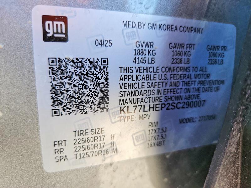 Aukcja sprzedaży 2025 Chevrolet Trax, vin: KL77LHEP2SC290007, numer aukcji: 66062856
