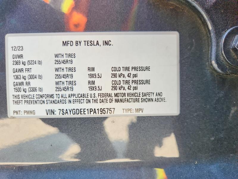 Продаж на аукціоні авто 2023 Tesla Model Y, vin: 7SAYGDEE1PA195757, номер лоту: 64636876