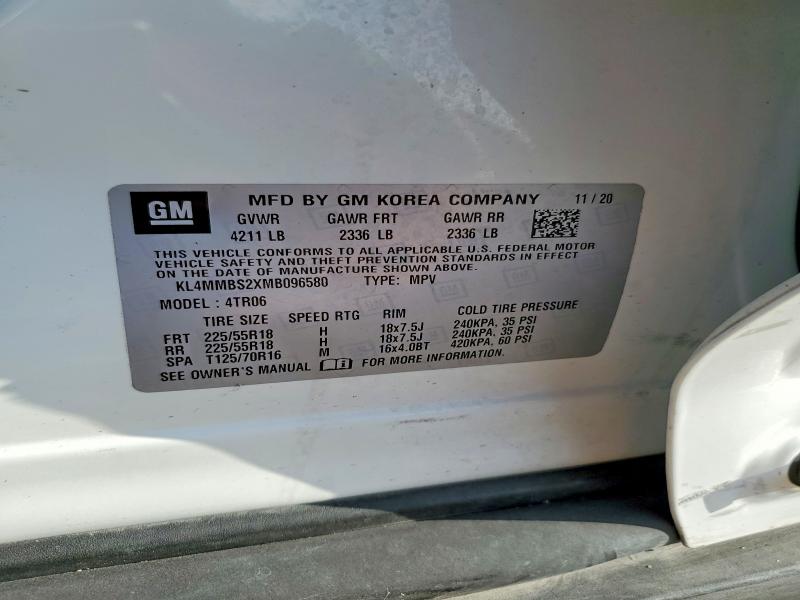 Aukcja sprzedaży 2021 Buick Encore Gx, vin: KL4MMBS2XMB096580, numer aukcji: 65558626