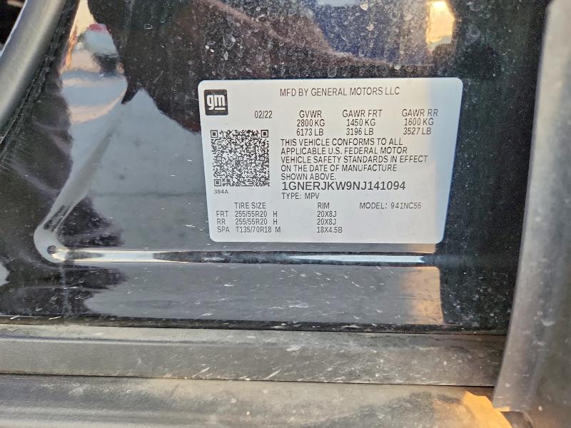 2022 Chevrolet Traverse მანქანა იყიდება აუქციონზე, vin: 1GNERJKW9NJ141094, აუქციონის ნომერი: 63053946