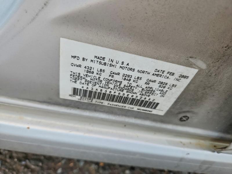 64046096 :رقم المزاد ، 4A3AB36F65E052882 vin ، 2005 Mitsubishi Galant مزاد بيع