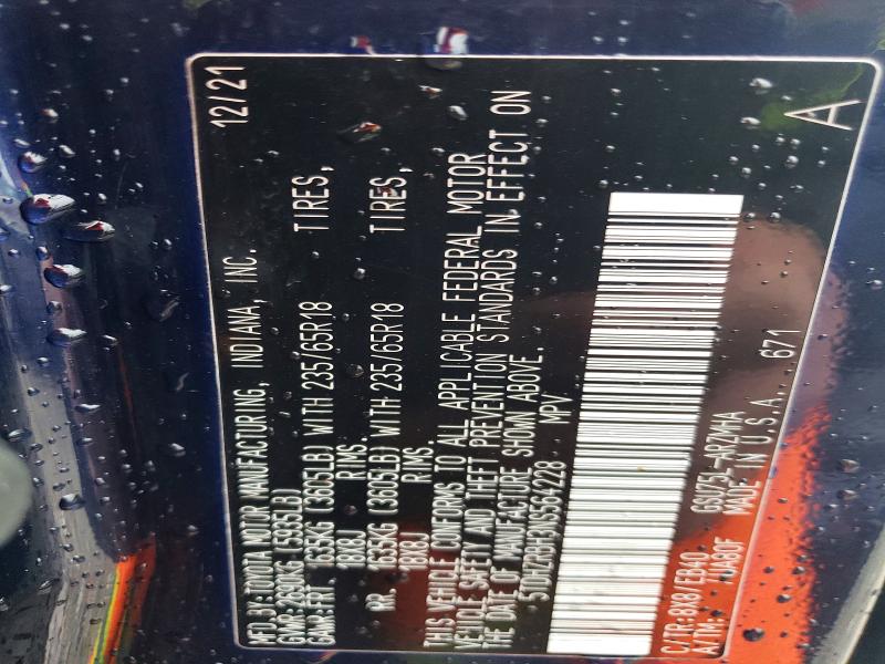 Aukcja sprzedaży 2022 Toyota Highlander, vin: 5TDHZRBH3NS564228, numer aukcji: 63216396