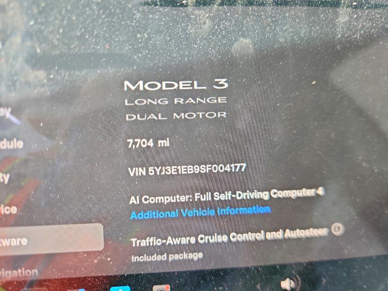 Aukcja sprzedaży 2025 Tesla Model 3, vin: 5YJ3E1EB9SF004177, numer aukcji: 65567936