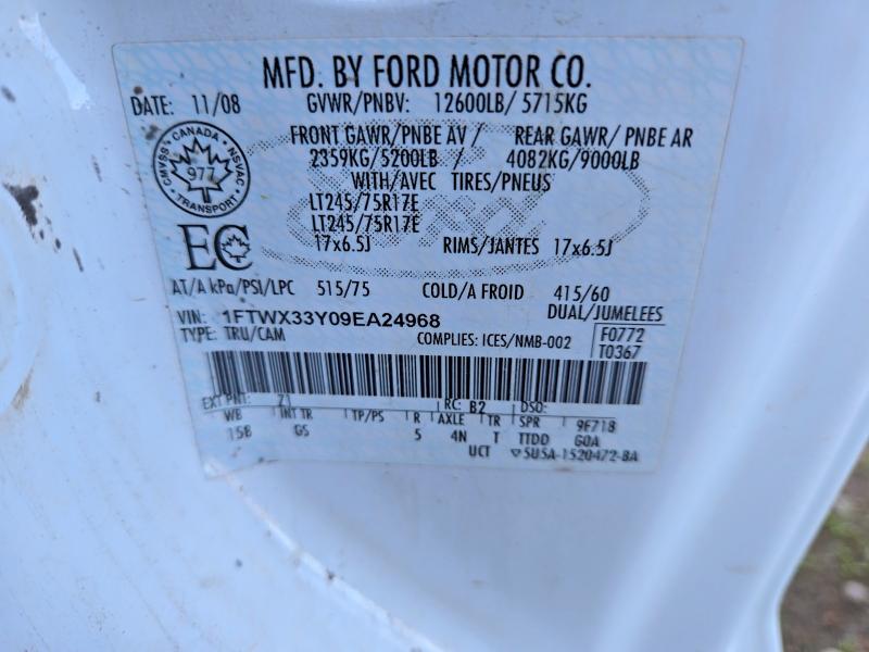 Продажа на аукционе авто 2009 Ford F350, vin: 1FTWX33Y09EA24968, номер лота: 58363066
