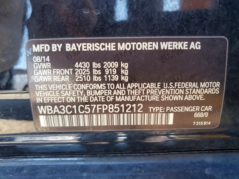 65954576 :رقم المزاد ، WBA3C1C57FP851212 vin ، 2015 Bmw 328 مزاد بيع