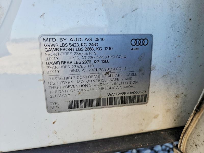 Продаж на аукціоні авто 2017 Audi Q5, vin: WA1L2AFP7HA060570, номер лоту: 65548066