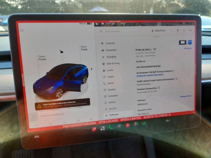 Aukcja sprzedaży 2023 Tesla Model Y, vin: 7SAYGDEE8PF962068, numer aukcji: 61794796