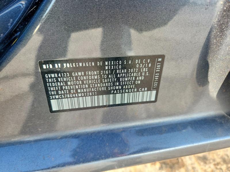 Продажа на аукционе авто 2019 Volkswagen Jetta, vin: 3VWC57BU4KM012611, номер лота: 66471806