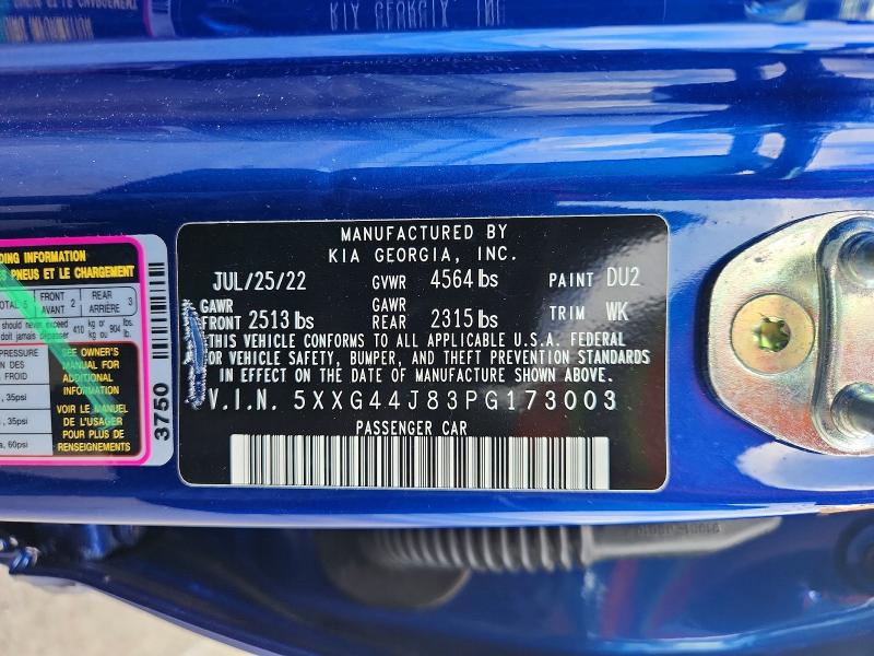 65510206 :رقم المزاد ، 5XXG44J83PG173003 vin ، 2023 Kia K5 مزاد بيع