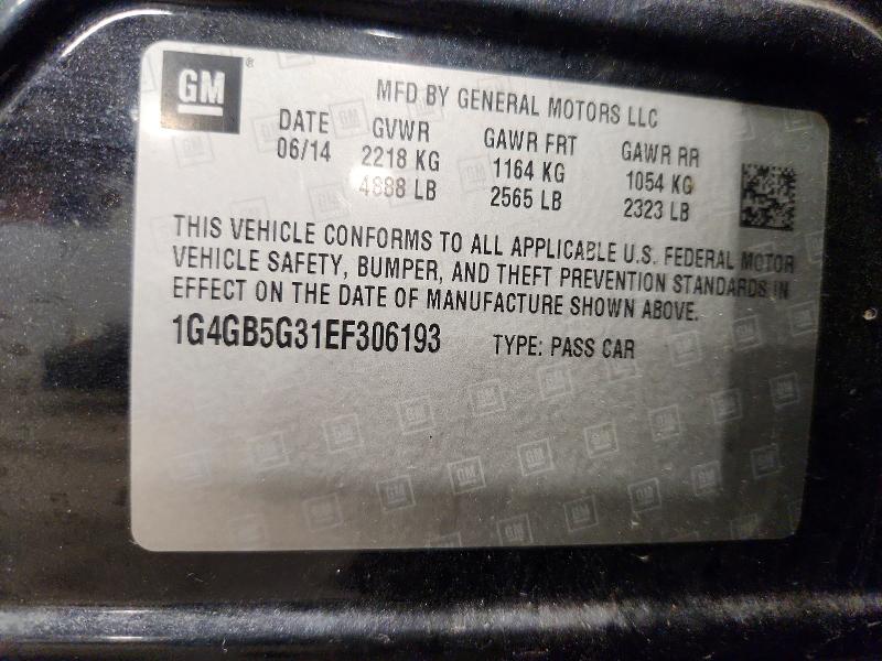Aukcja sprzedaży 2014 Buick Lacrosse, vin: 1G4GB5G31EF306193, numer aukcji: 65605416