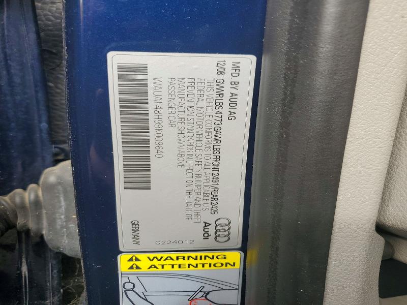 64138036 :رقم المزاد ، WAUAF48H99K009640 vin ، 2009 Audi A4 مزاد بيع