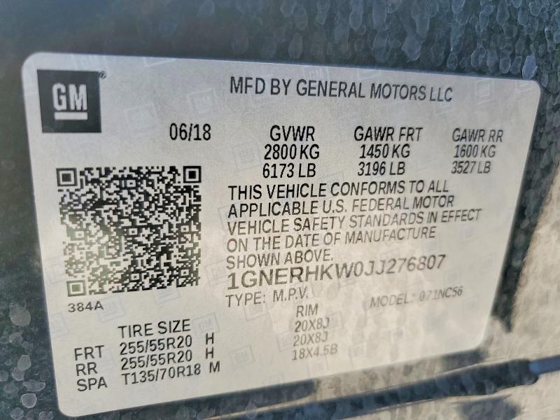 Продаж на аукціоні авто 2018 Chevrolet Traverse, vin: 1GNERHKW0JJ276807, номер лоту: 65149886