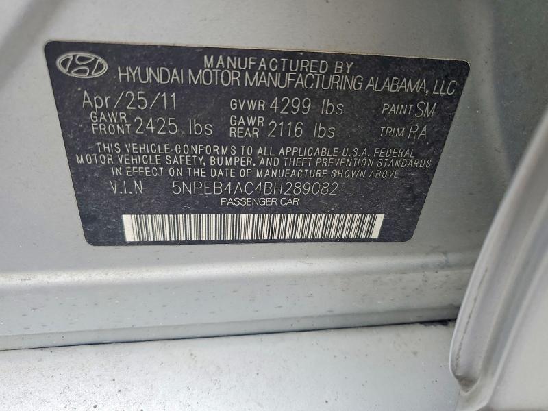 Aukcja sprzedaży 2011 Hyundai Sonata, vin: 5NPEB4AC4BH289082, numer aukcji: 65206566