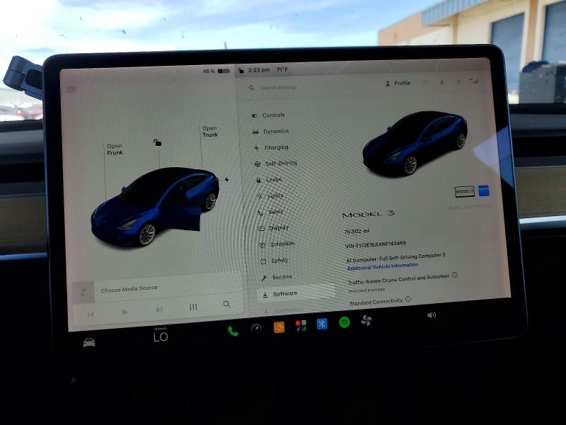65703656 :رقم المزاد ، 5YJ3E1EAXNF143469 vin ، 2022 Tesla Model 3 مزاد بيع
