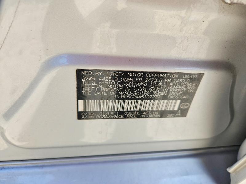 Aukcja sprzedaży 2010 Lexus Is 250, vin: JTHBF5C24A5107279, numer aukcji: 64753956