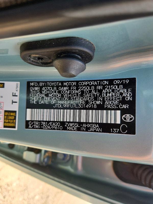 Aukcja sprzedaży 2020 Toyota Prius, vin: JTDL9RFU7L3014918, numer aukcji: 66248756