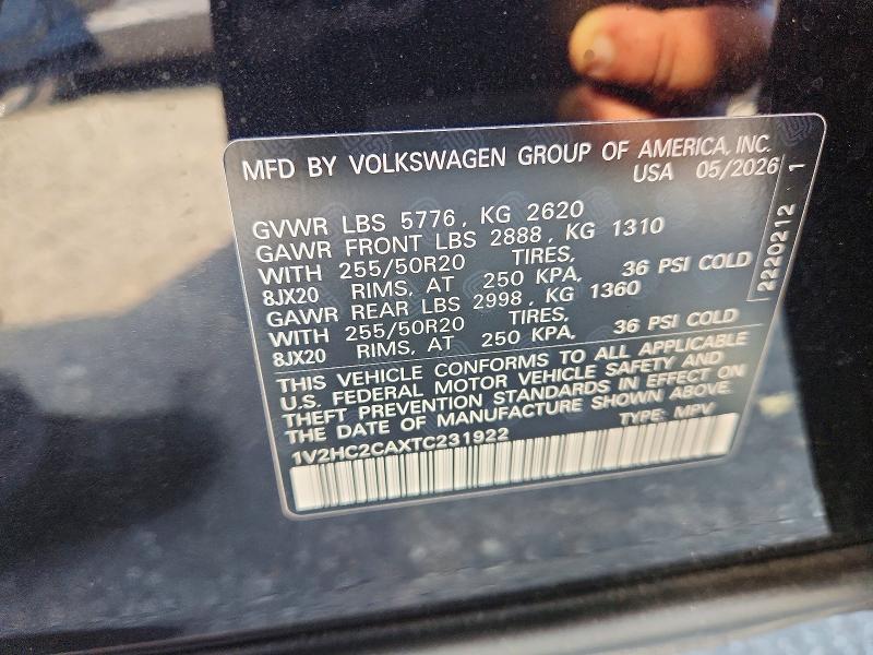 64720076 :رقم المزاد ، 1V2HC2CAXTC231922 vin ، 2026 Volkswagen Atlas Cross Sport مزاد بيع