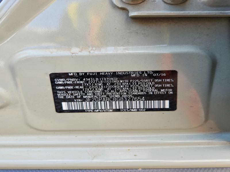 Auction sale of the 2016 Subaru Crosstrek, vin: JF2GPABC8G8327654, lot number: 62542496