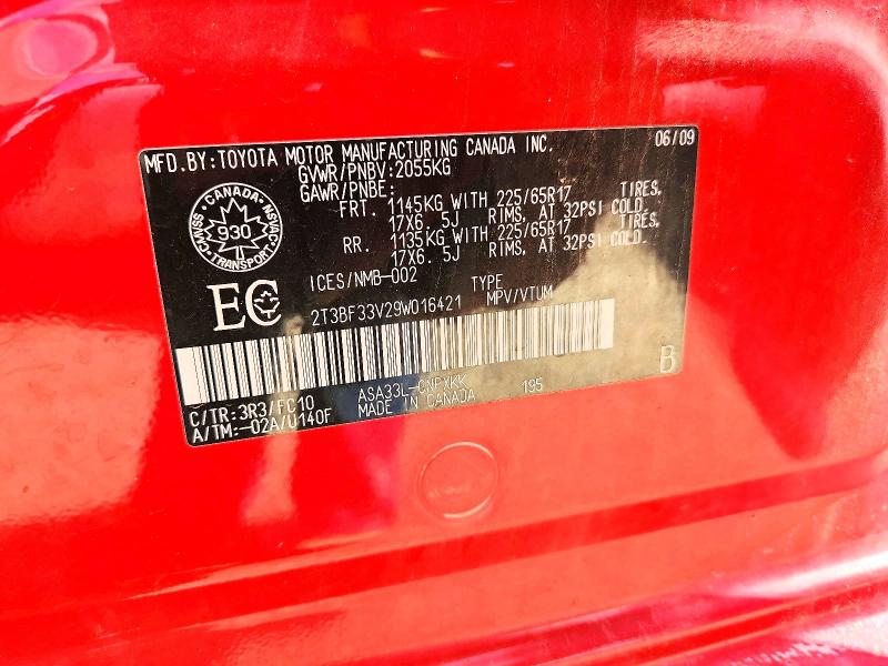 Aukcja sprzedaży 2009 Toyota Rav4, vin: 2T3BF33V29W016421, numer aukcji: 65139516