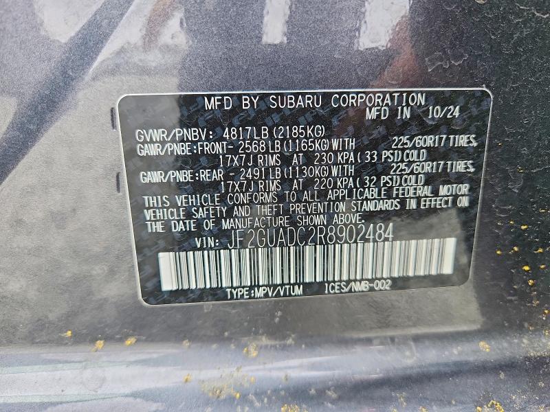 Продажа на аукционе авто 2024 Subaru Crosstrek, vin: JF2GUADC2R8902484, номер лота: 67150846