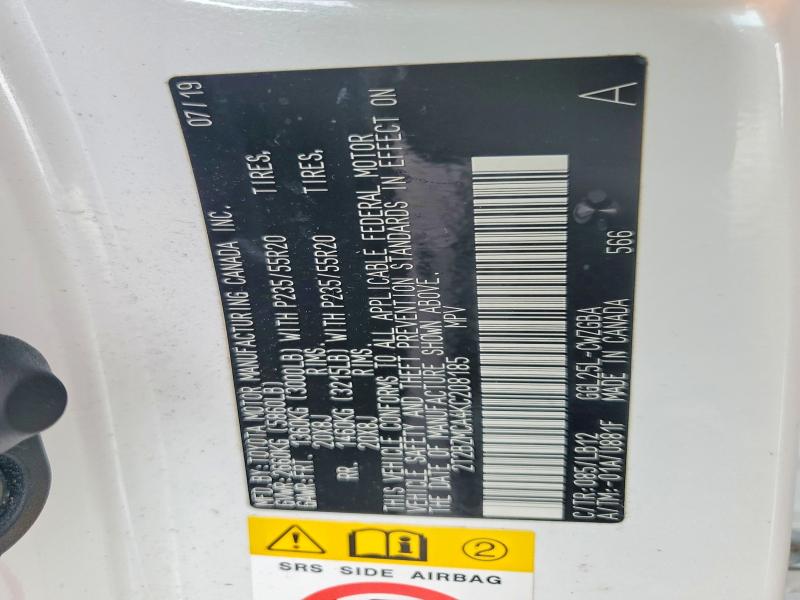 Aukcja sprzedaży 2019 Lexus Rx 350, vin: 2T2BZMCA4KC208185, numer aukcji: 63835756