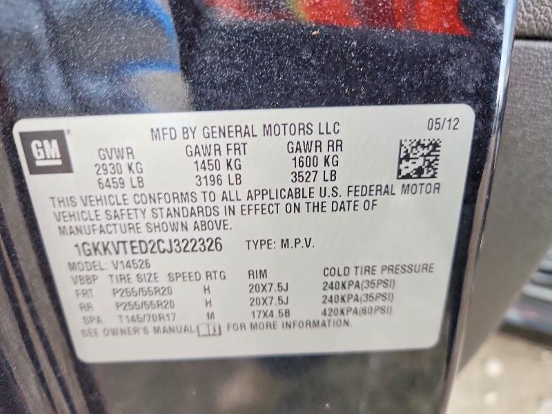 Продаж на аукціоні авто 2012 Gmc Acadia, vin: 1GKKVTED2CJ322326, номер лоту: 66781206