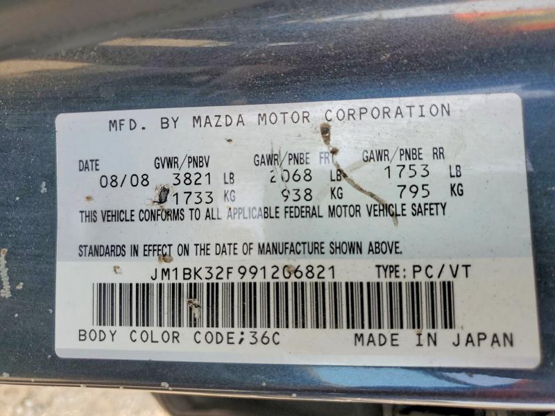 Продажа на аукционе авто 2009 Mazda 3, vin: JM1BK32F991206821, номер лота: 64513146