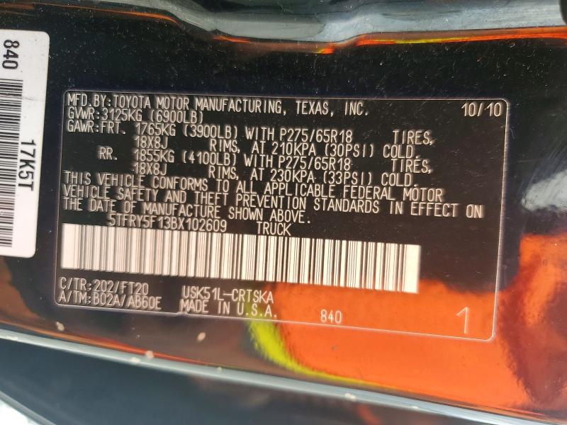 63526836 :رقم المزاد ، 5TFRY5F13BX102609 vin ، 2011 Toyota Tundra مزاد بيع