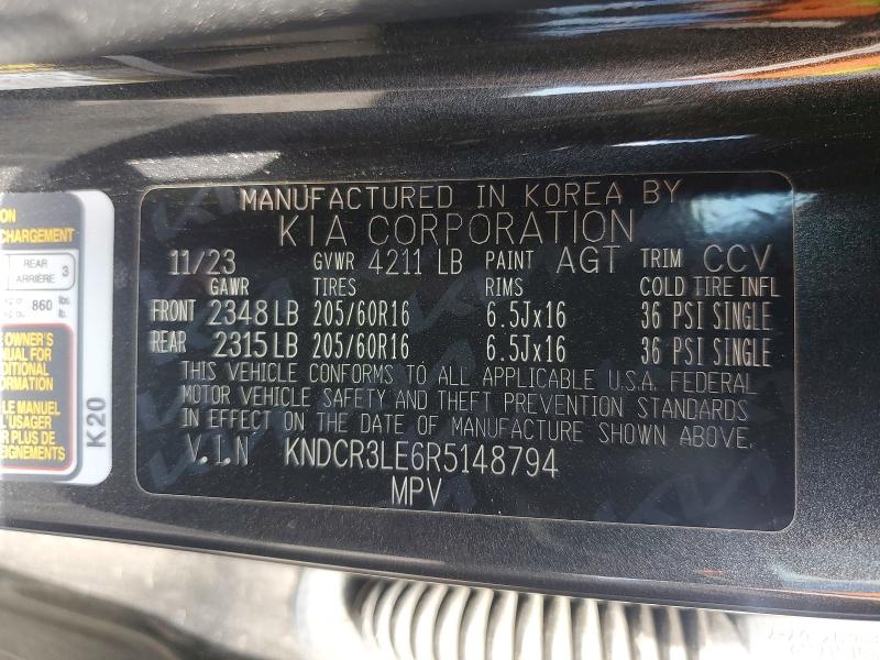 64601336 :رقم المزاد ، KNDCR3LE6R5148794 vin ، 2024 Kia Niro مزاد بيع