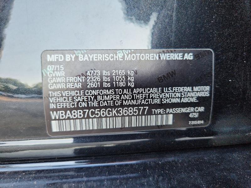 Продаж на аукціоні авто 2016 Bmw 340, vin: WBA8B7C56GK368577, номер лоту: 63592666