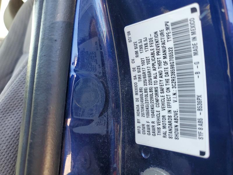 66232086 :رقم المزاد ، 3CZRE38598G705522 vin ، 2008 Honda Cr-v مزاد بيع