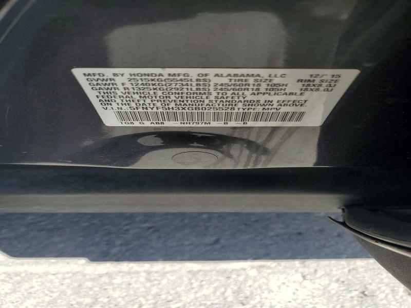 Aukcja sprzedaży 2016 Honda Pilot, vin: 5FNYF5H3XGB025528, numer aukcji: 67441636