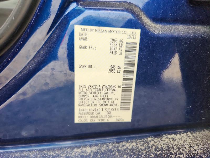 Продаж на аукціоні авто 2019 Nissan Altima, vin: 1N4BL4BV1KC132305, номер лоту: 63802326