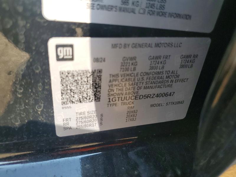 Продаж на аукціоні авто 2024 Gmc Sierra, vin: 1GTUUCED5RZ400647, номер лоту: 66269096